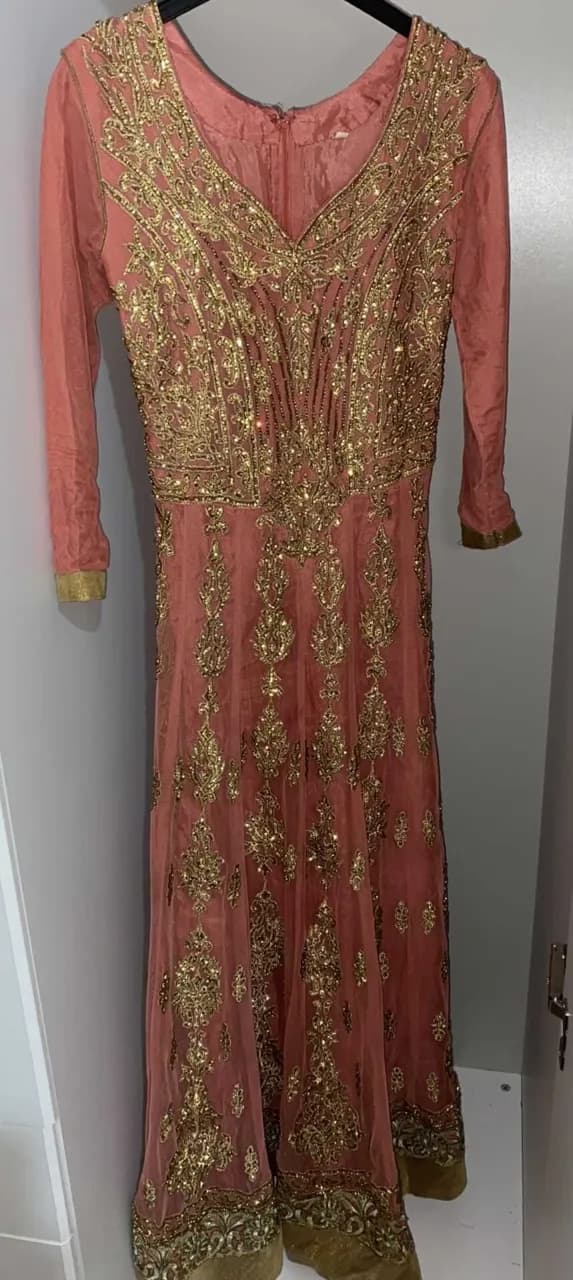 Dusty pink/coral Asian long dress — image 1