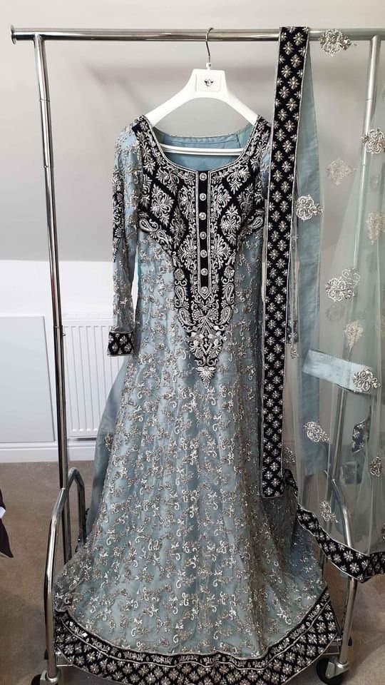 Light Blue Wedding Bridal Dress — image 1