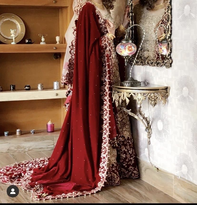 Maroon Bridal lengha — image 1