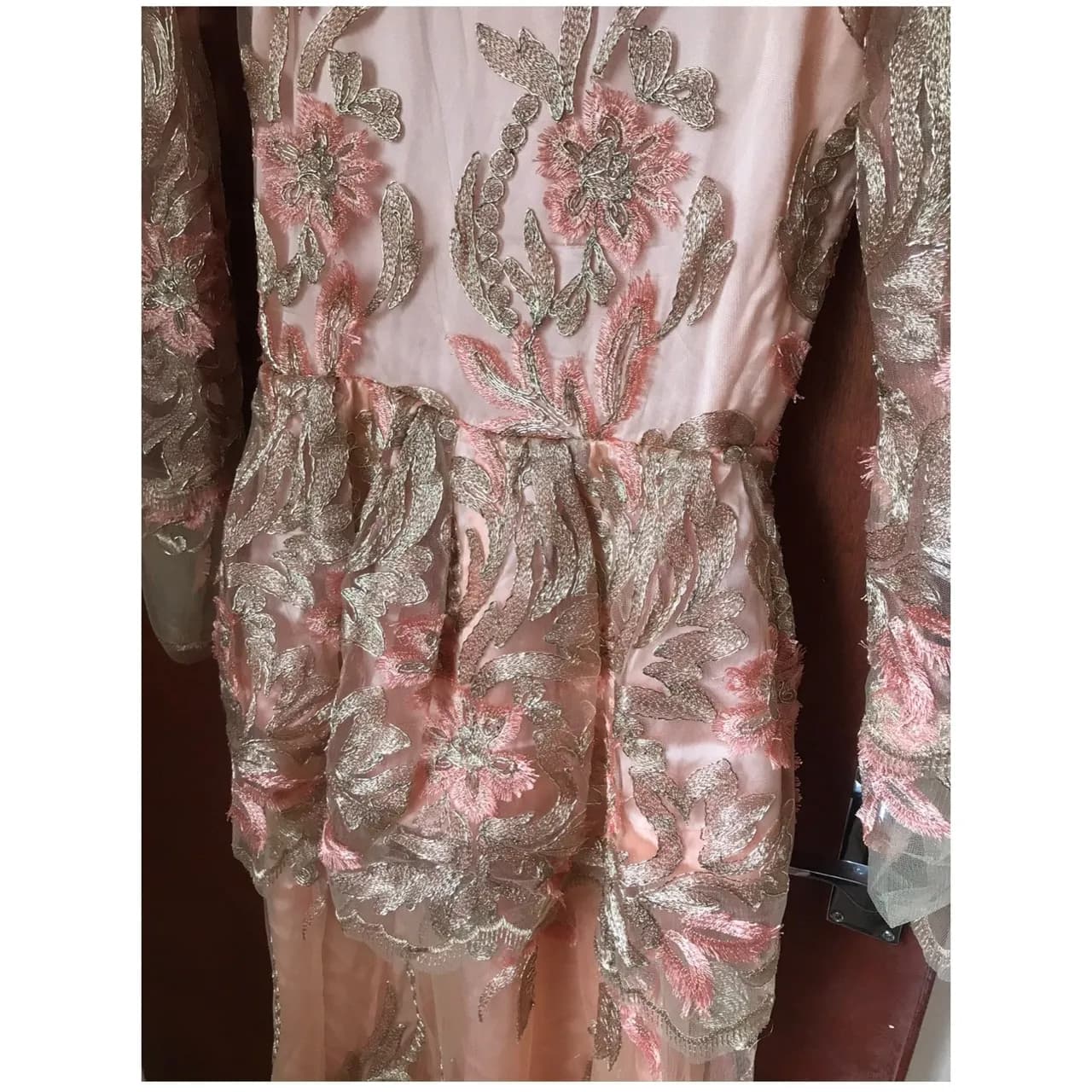 Pink Peplum Occasion Maxi Dress — image 1
