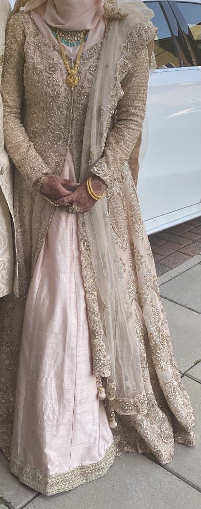 Bridal Dress/Mongas/Pakistani designer/peachy pink