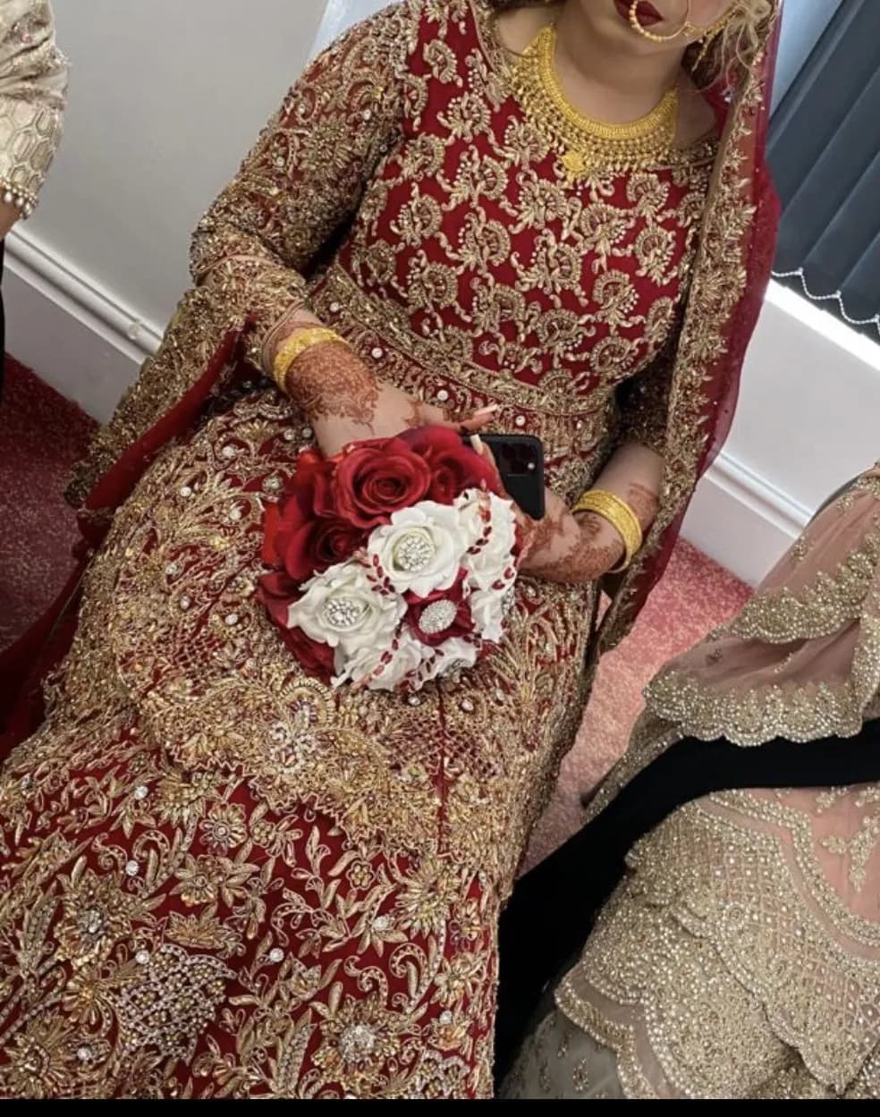 Red bridal lengha dress — image 1