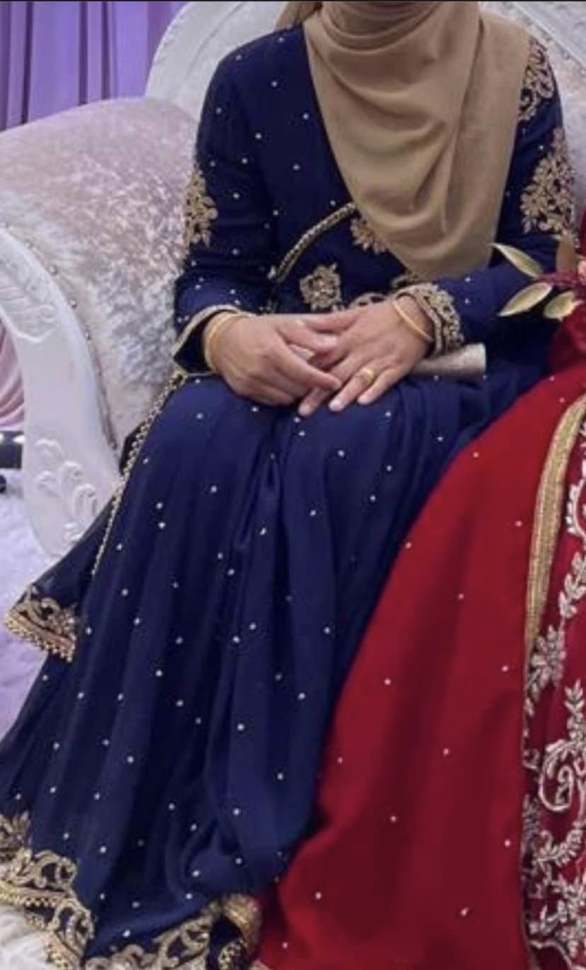 Navy saree dress worn once — image 1