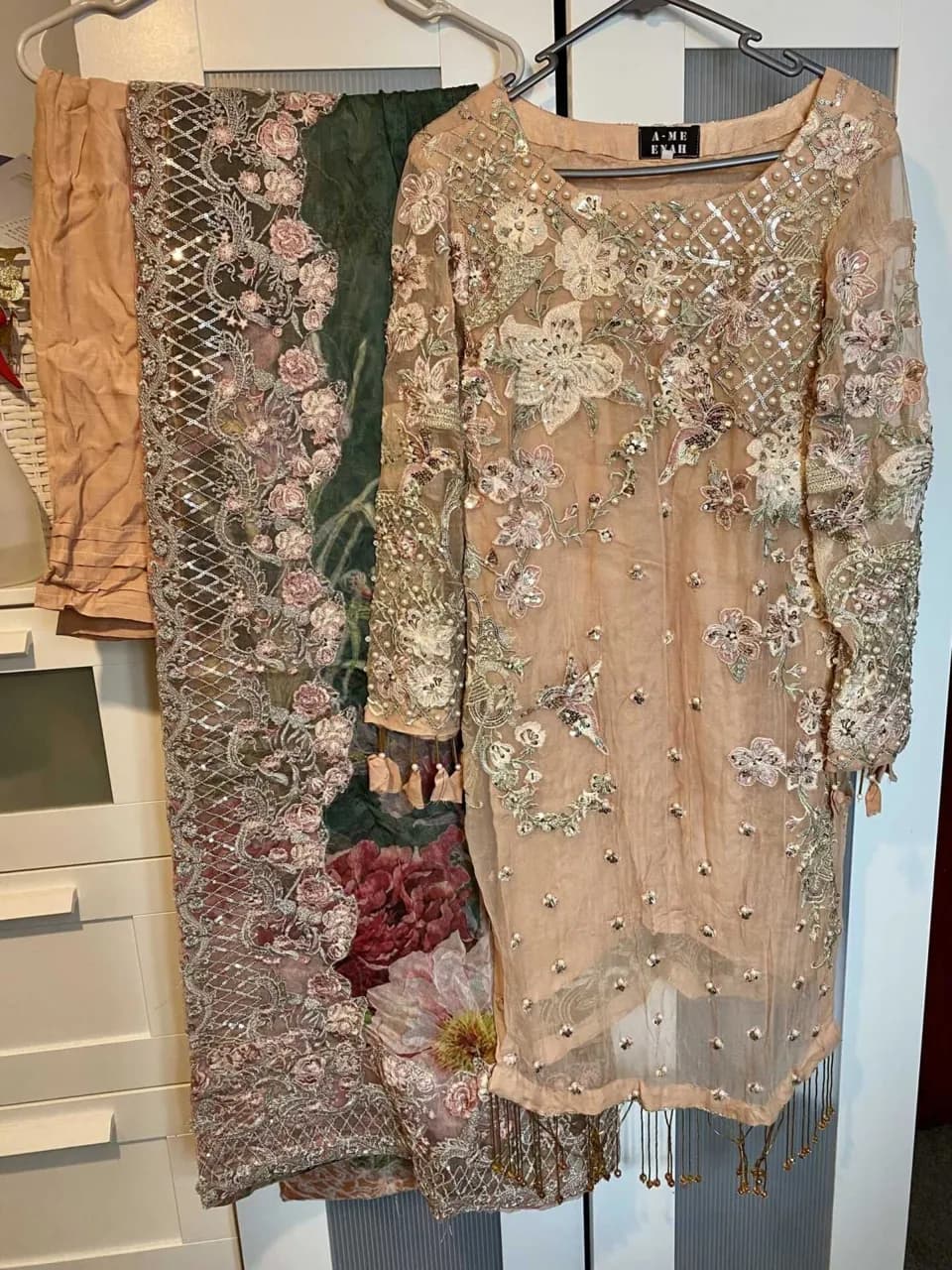 Designer A-Meenah Eid Pakistani Outfit - Size Small — image 1