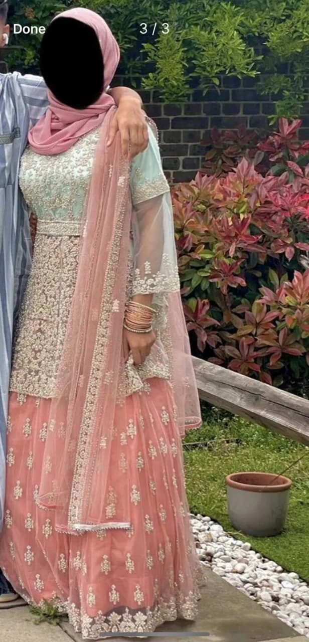Baby blue/ baby pink lehenga party dress — image 1