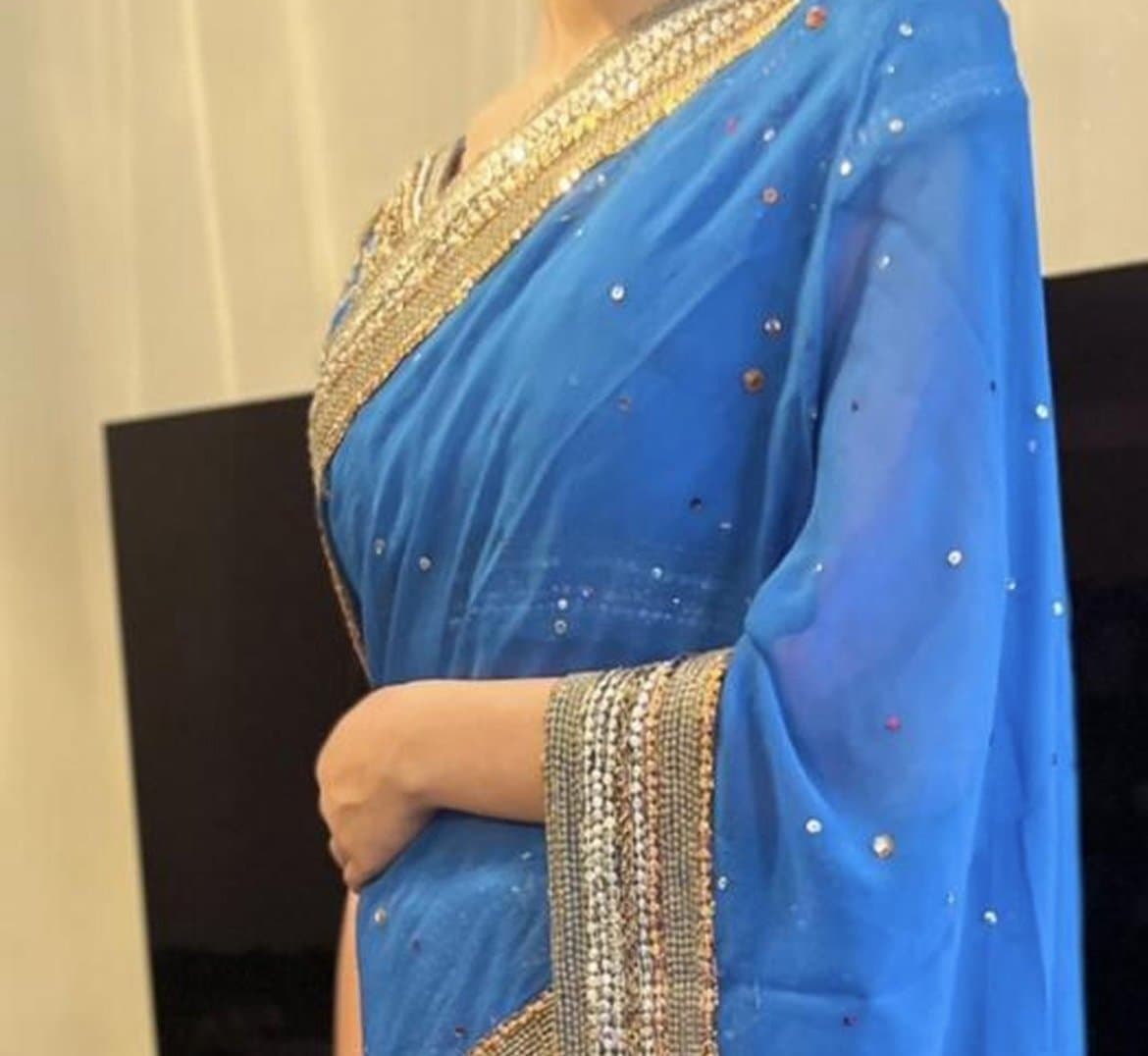 Beautiful saree in blue — image 1