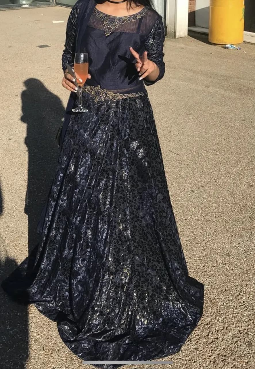 Navy blue long dress — image 1