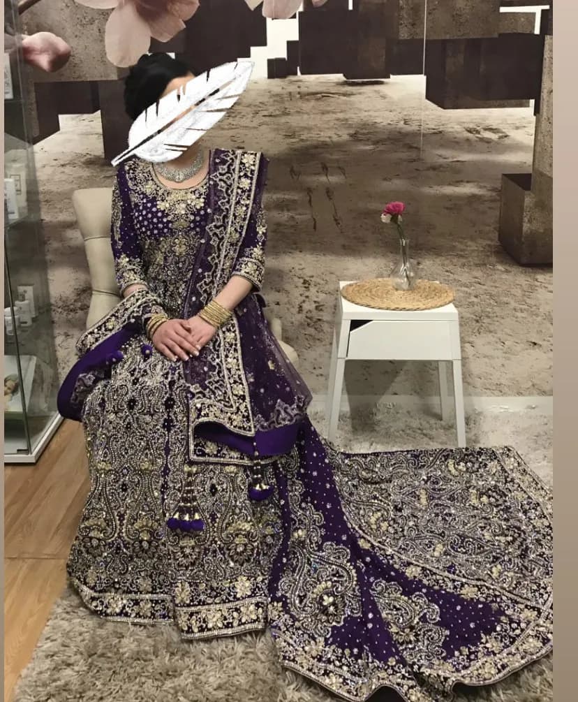 Beautiful Velvet violet Bridal dress — image 1