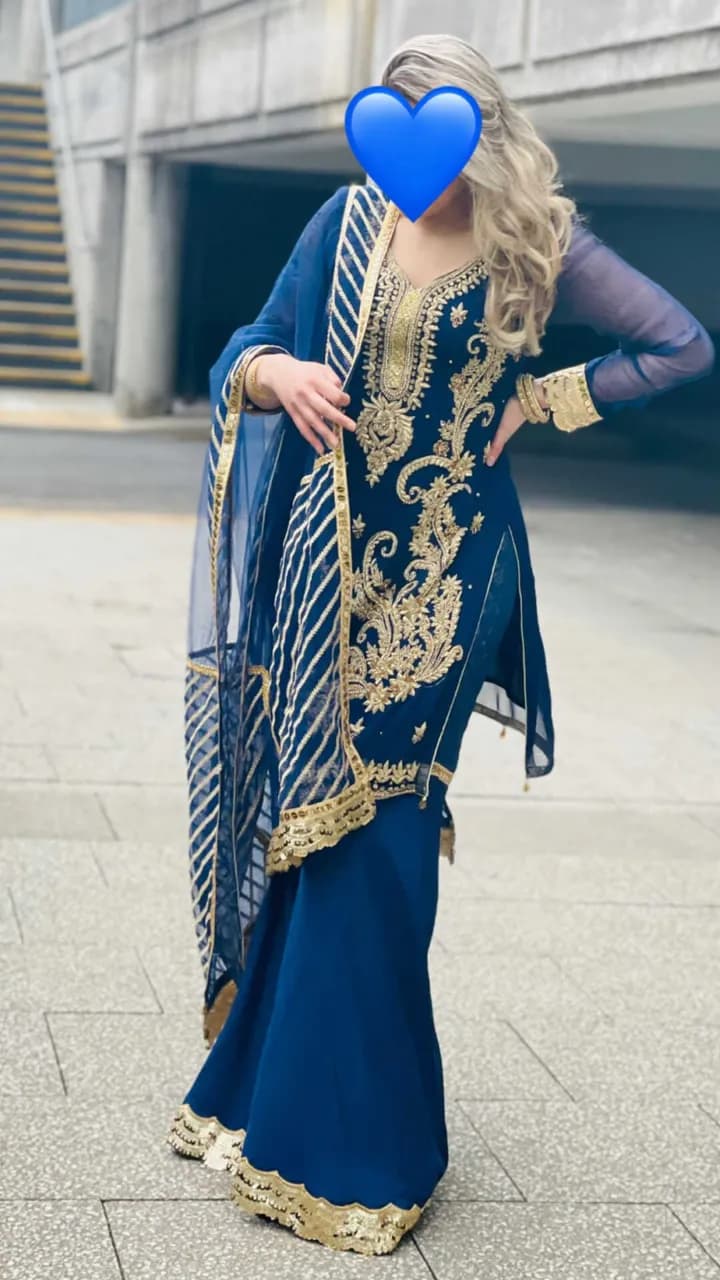 Beautiful Blue sharara 3 piece outfit — image 1