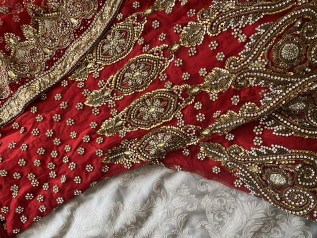 Red wedding lengha — image 1
