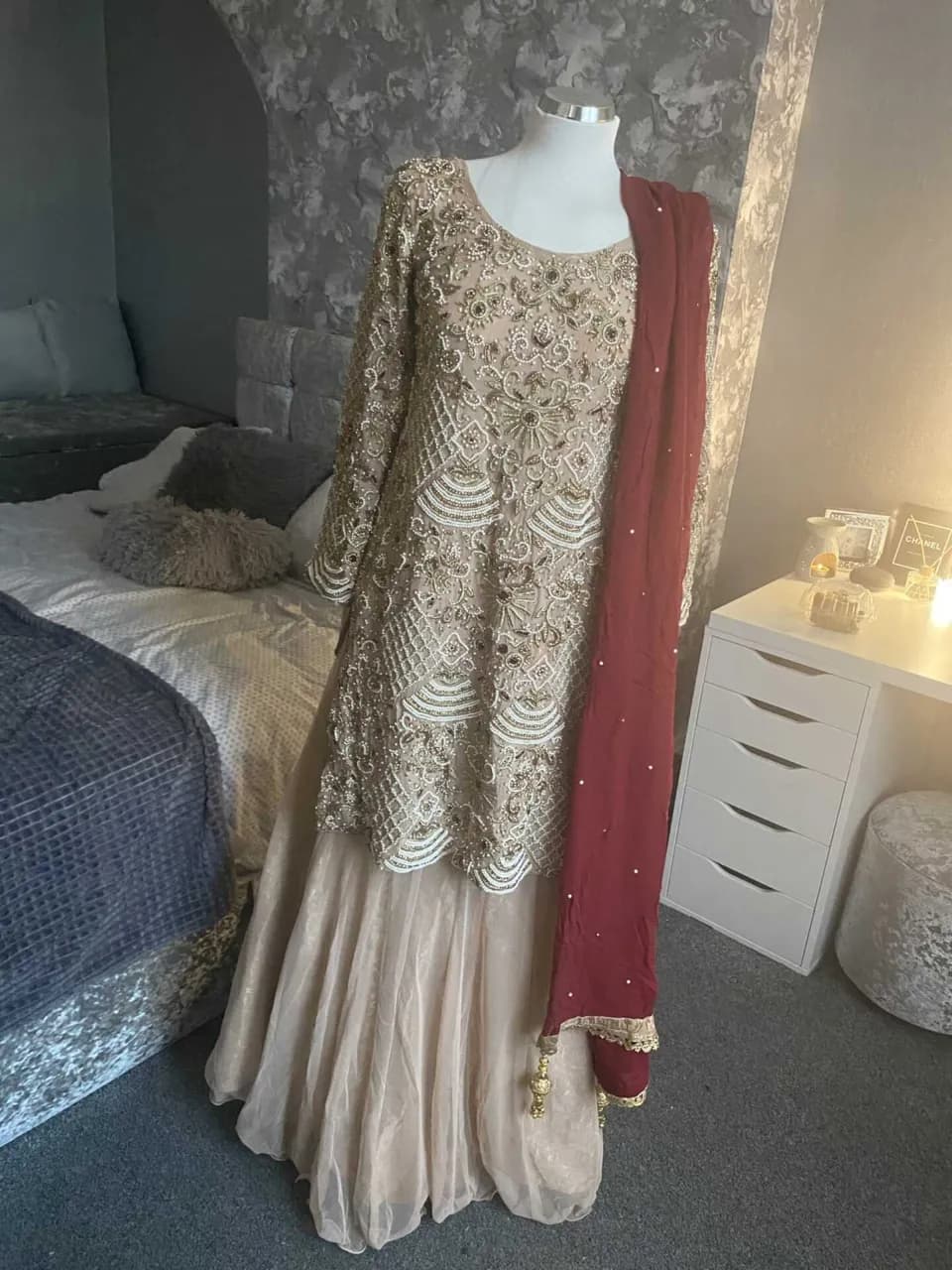Asian wedding outfit- beautiful perfect for walima or baraat-worn only once — image 1