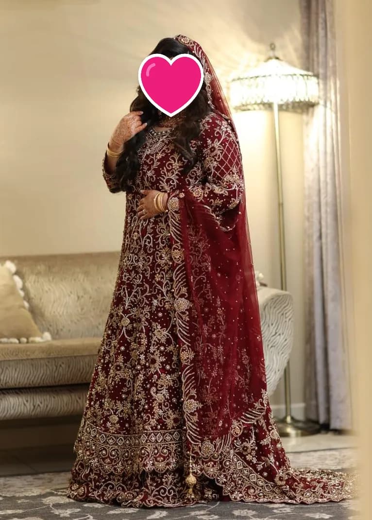Beautiful Maroon red Bridal Lengha — image 1
