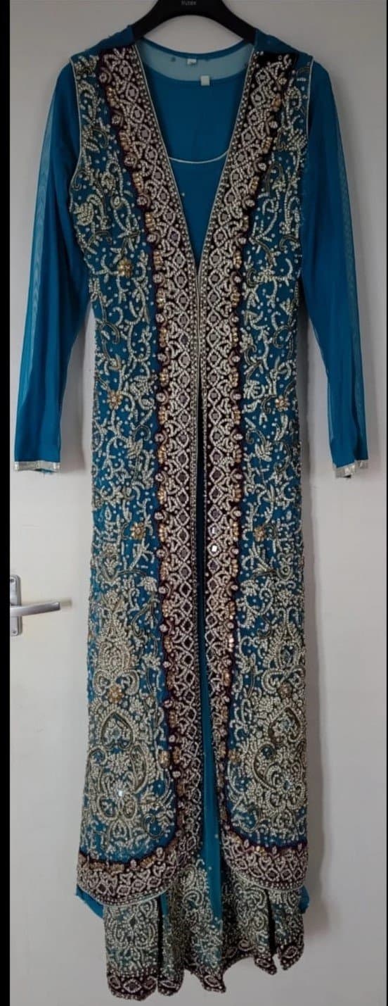 Long Blue Bridesmaid Asian Dress — image 1