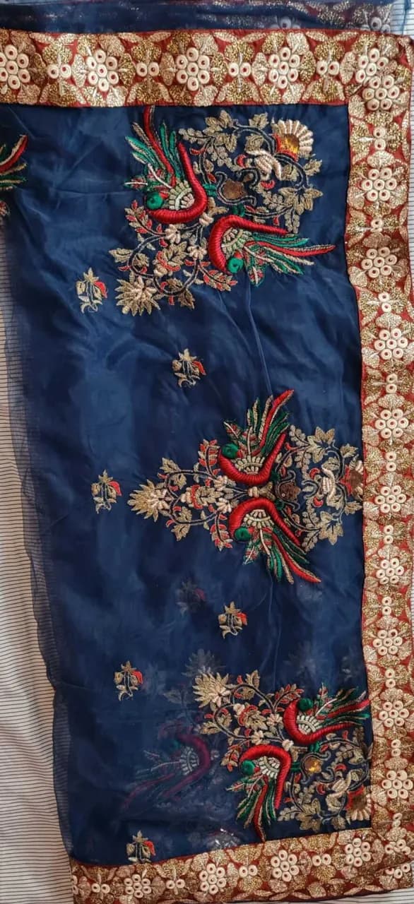 Deep blue sari — image 1
