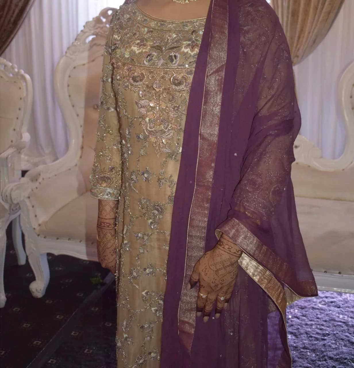 Nude and purple heavy outfit — image 1
