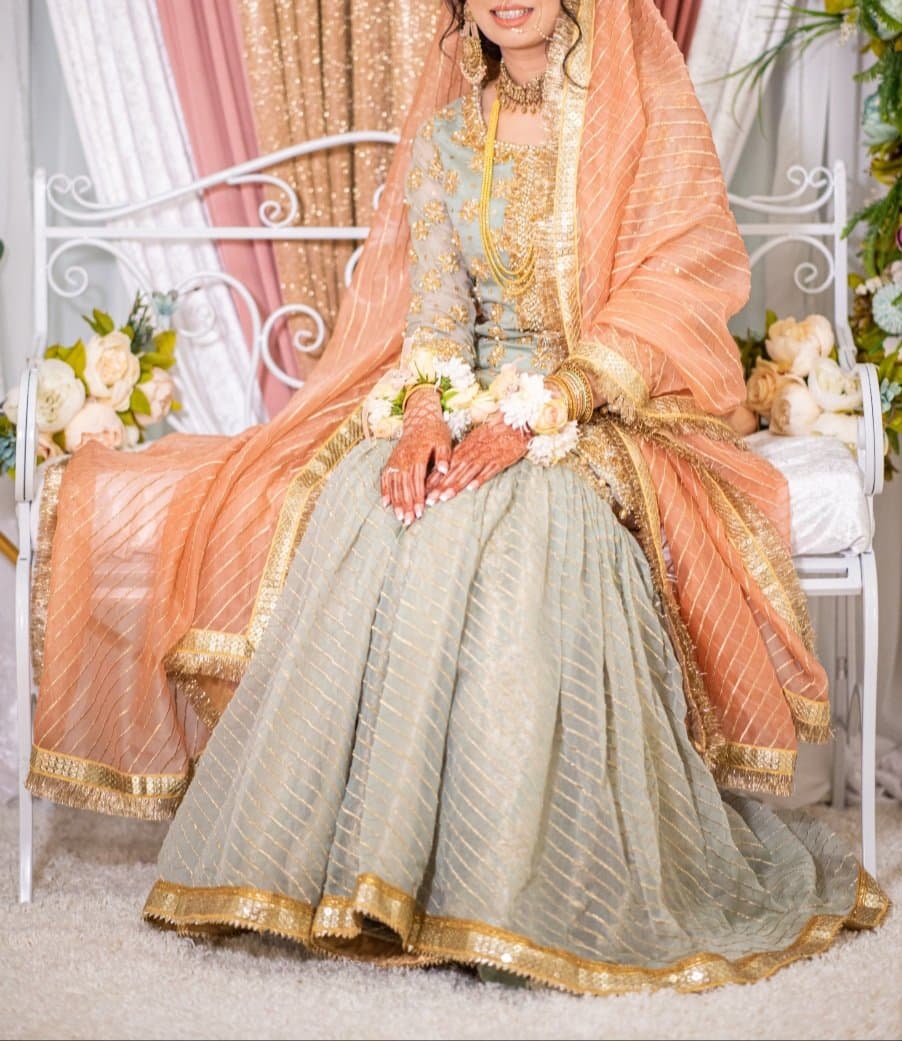Gharara 3 piece Nikkah Outfit/Mendhi Outfit — image 1