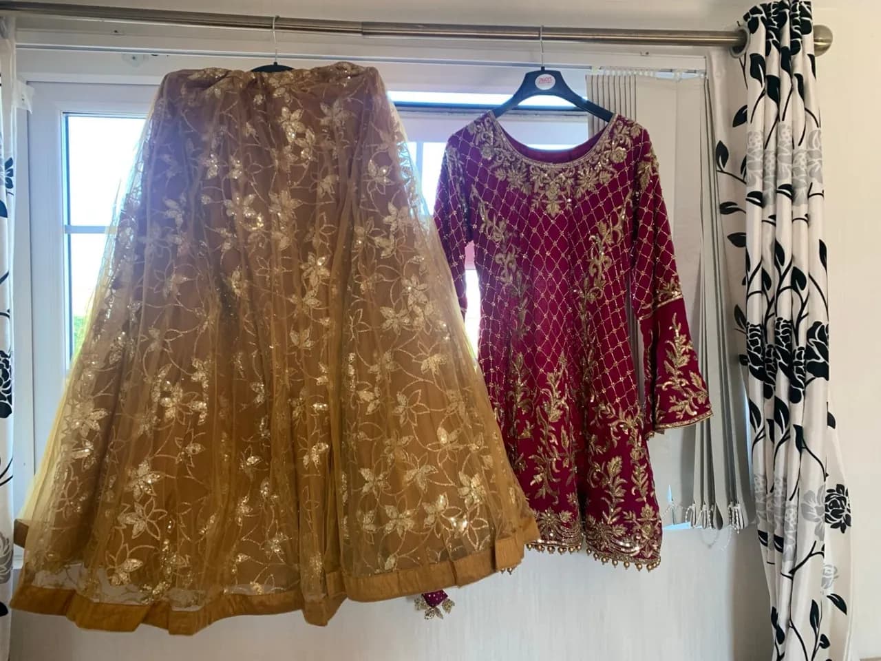 3 piece wedding outfit, peplum with a lengha — image 1