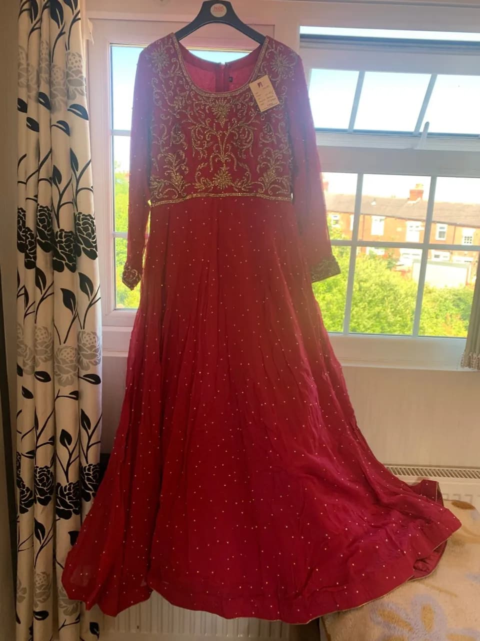 Crimson pink maxi gown — image 1