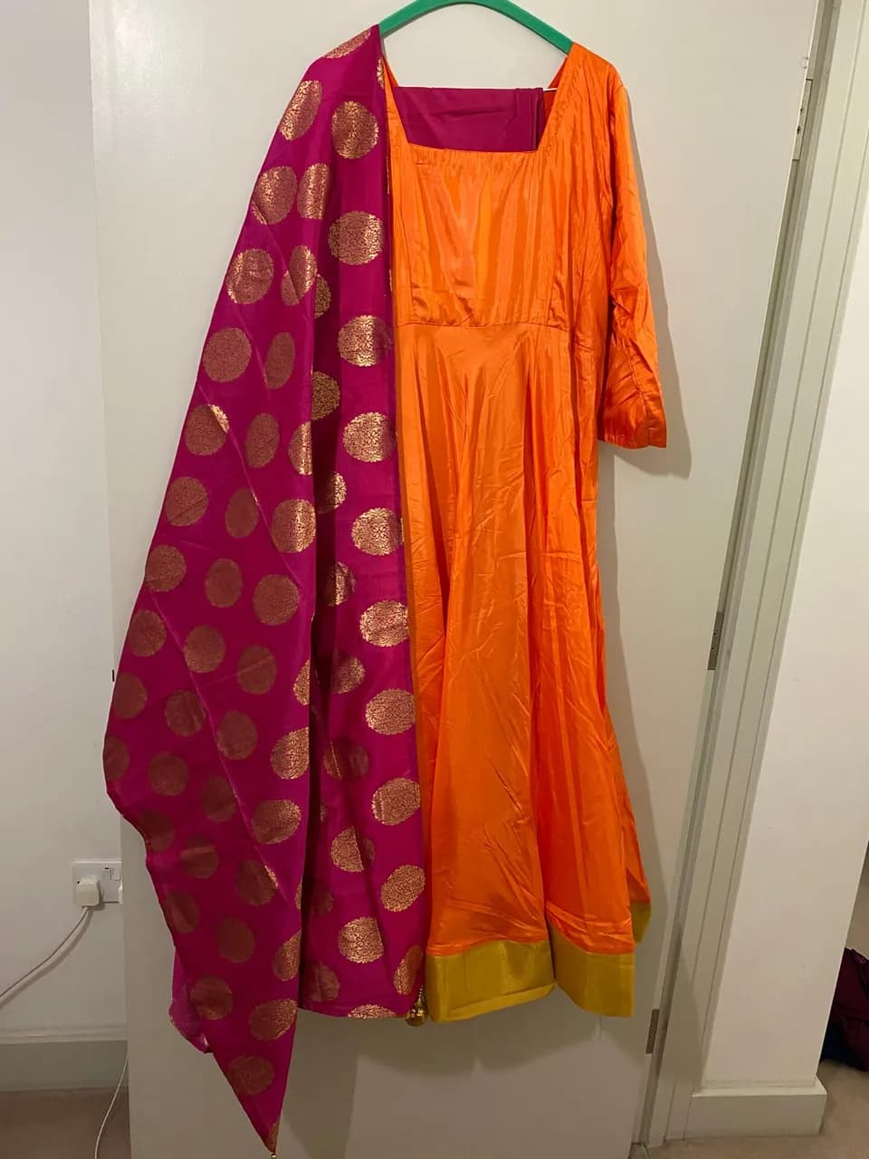 Orange and hot pink mendhi dress — image 1