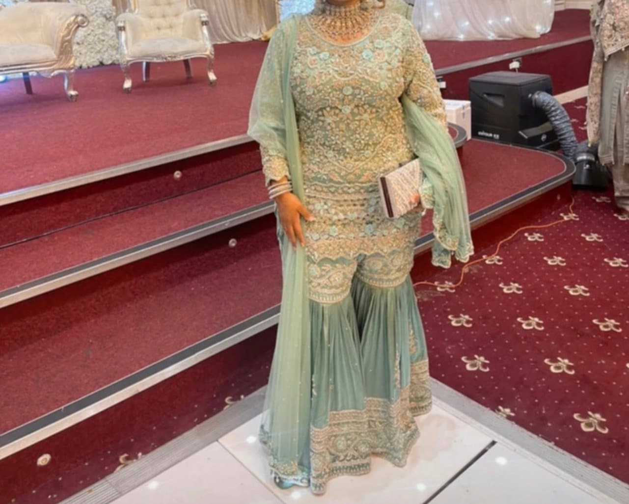 Mint blue gararah bridesmaid outfit — image 1