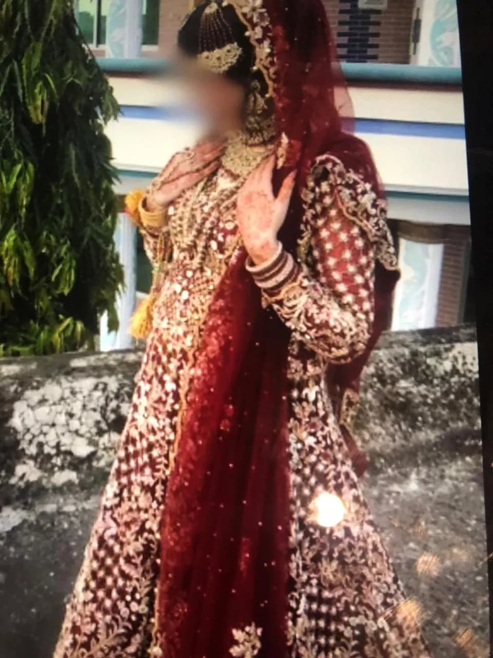 Maroon Bridal Lengha — image 1
