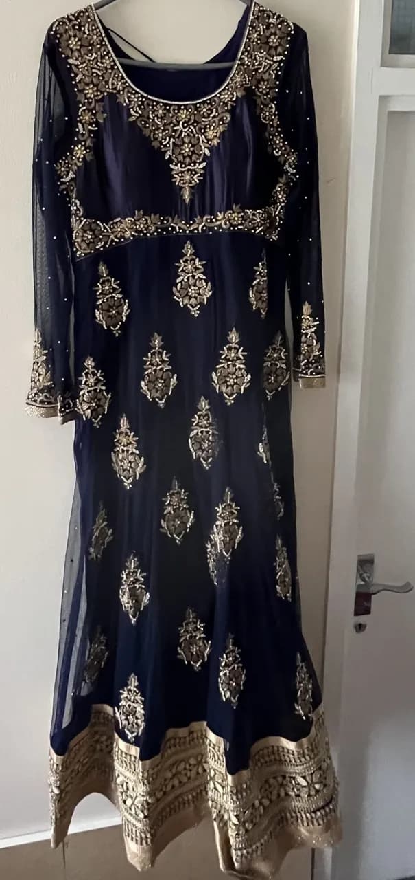 Navy blue and gold dress — image 1