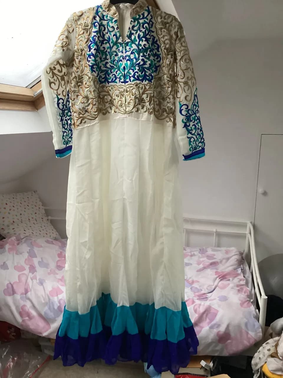 Beautiful cream and navy blue Asian suit — image 1