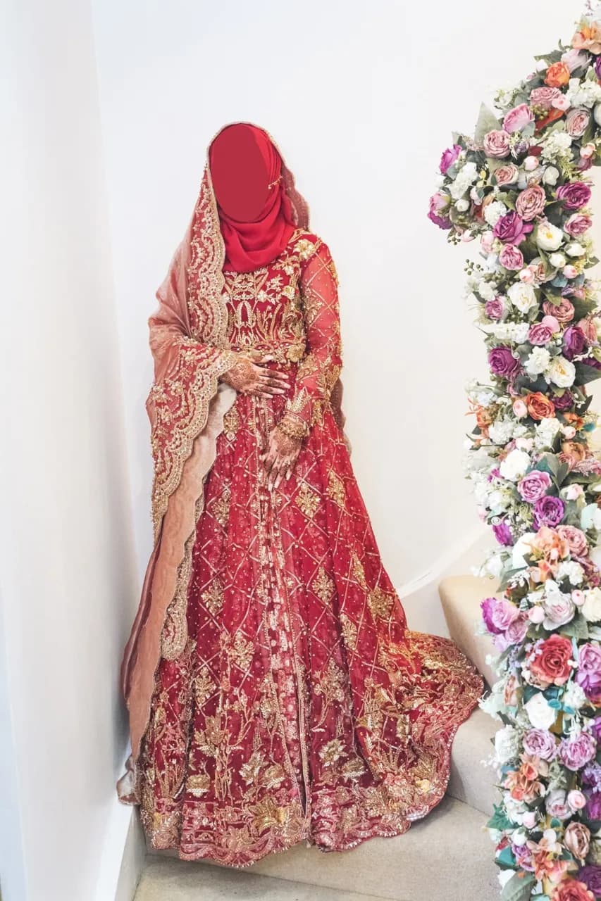 Tehxeeb London Red Bridal Lengha — image 1
