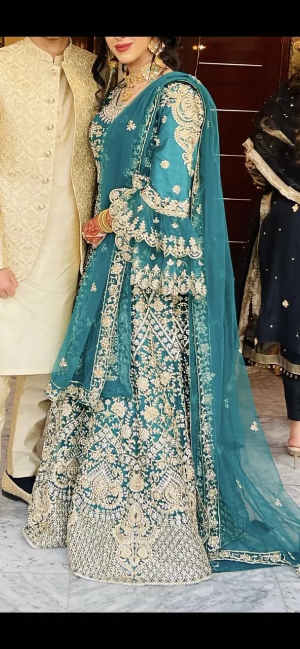 Green And Gold Lengha — image 1