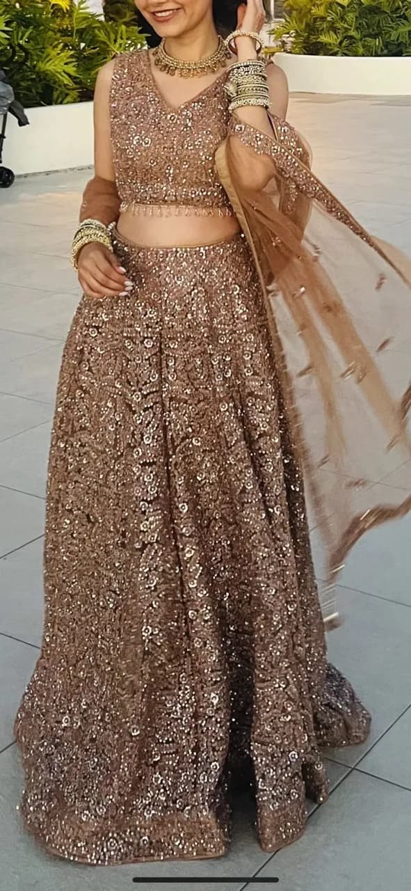 Asian Golden Sequence Lehnga — image 1