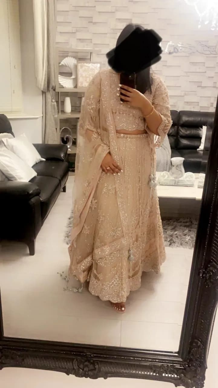 Baby pink 3 piece lengha — image 1
