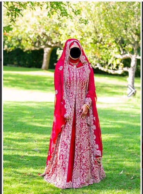 Pakistani Indian res bridal jacket dress — image 1