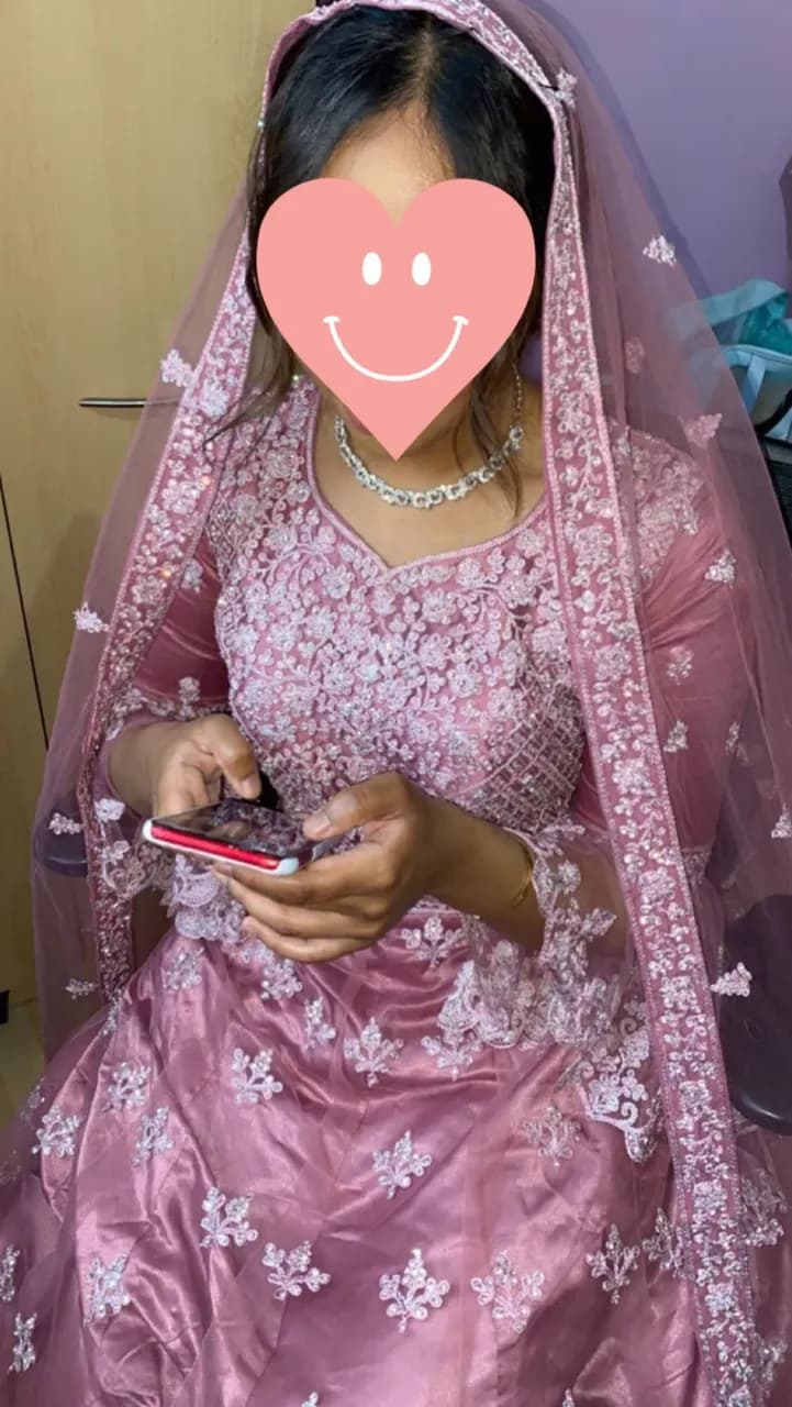 pink and silver long gown uk 12-14 — image 1