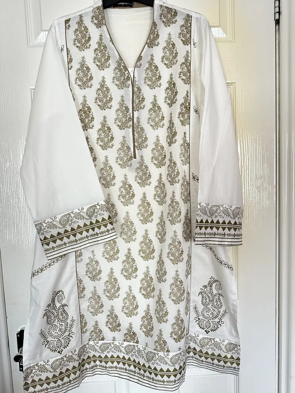 white block print kurta — image 1