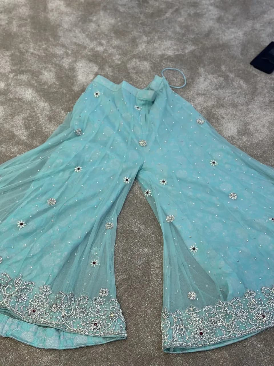 Sky blue and maroon Dupatta — image 1