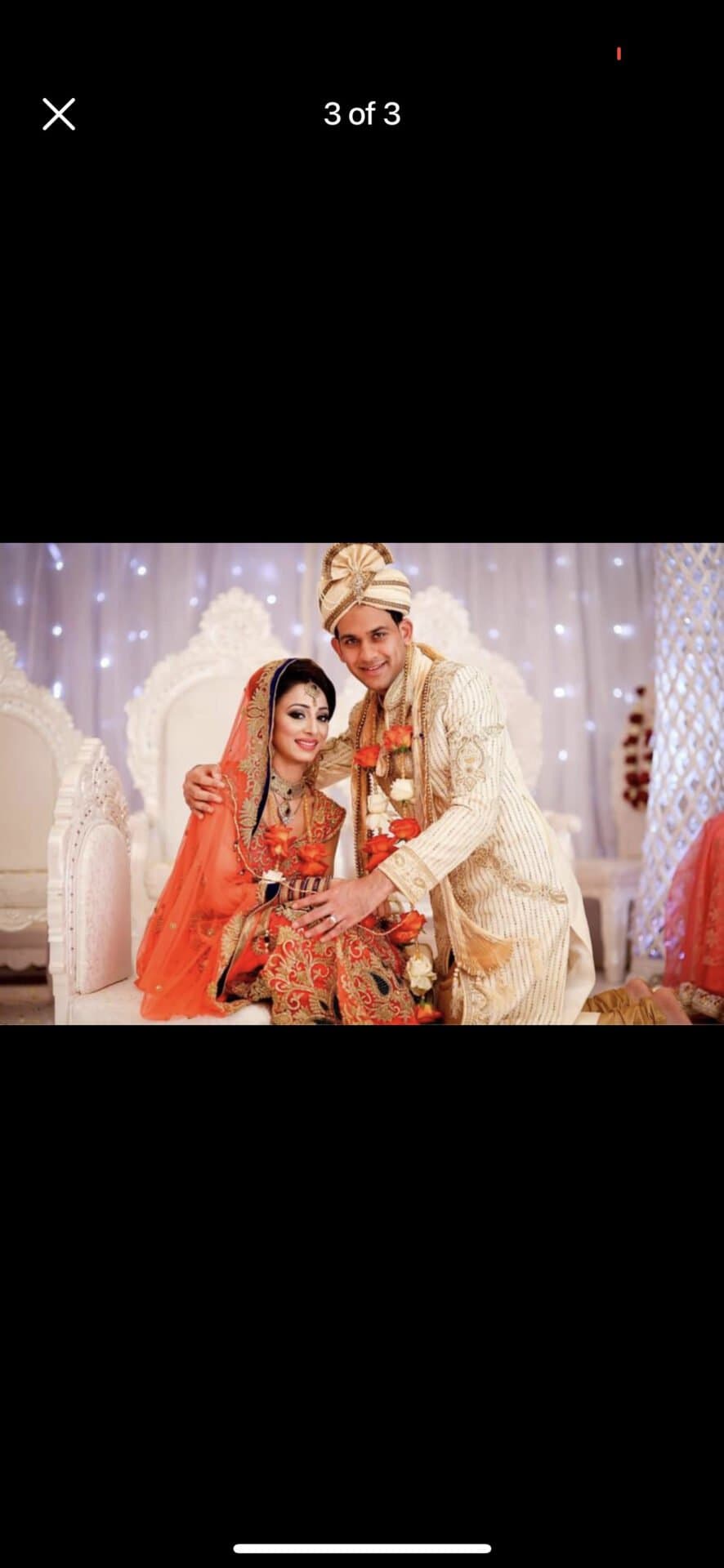Stunning orange and blue wedding lengha — image 1