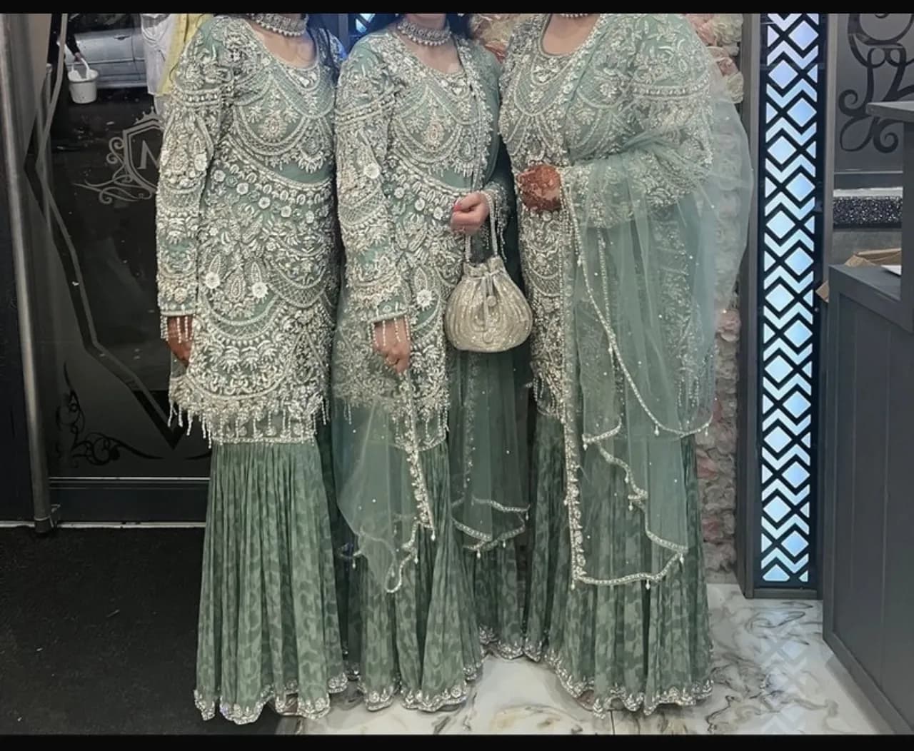 size 36Mint Green Asian Ghara wedding Suit — image 1