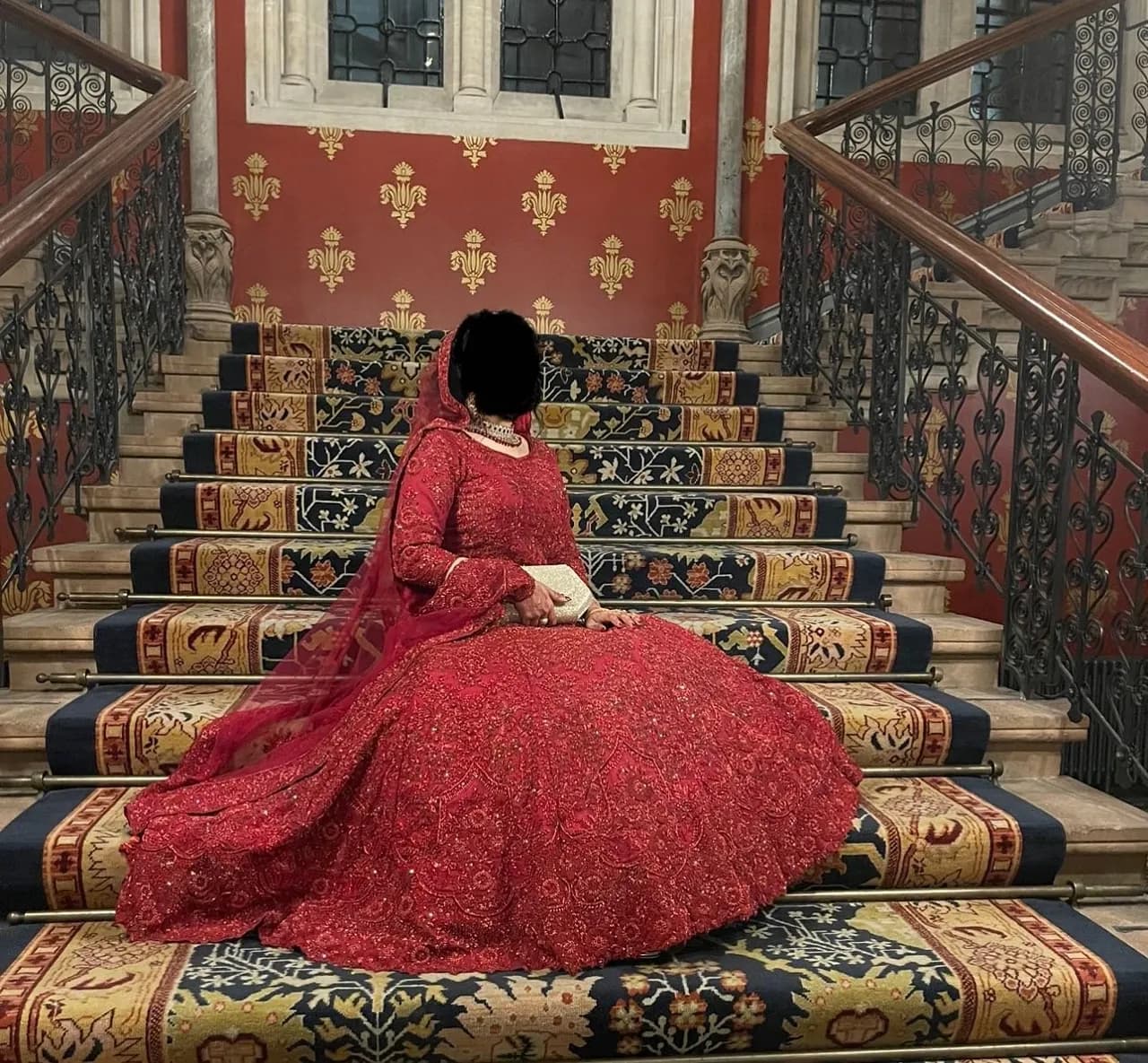 women’s red wedding dress — image 1