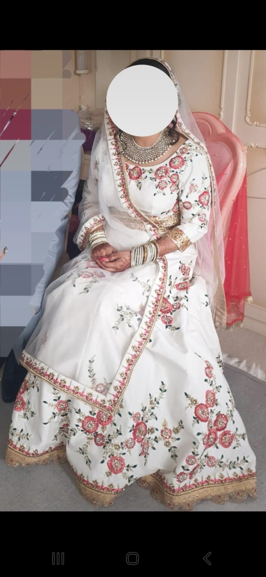 Off white floral lengha — image 1
