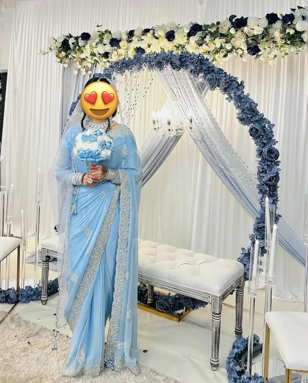 Engagement Saree with blouse and matching dupatta — image 1