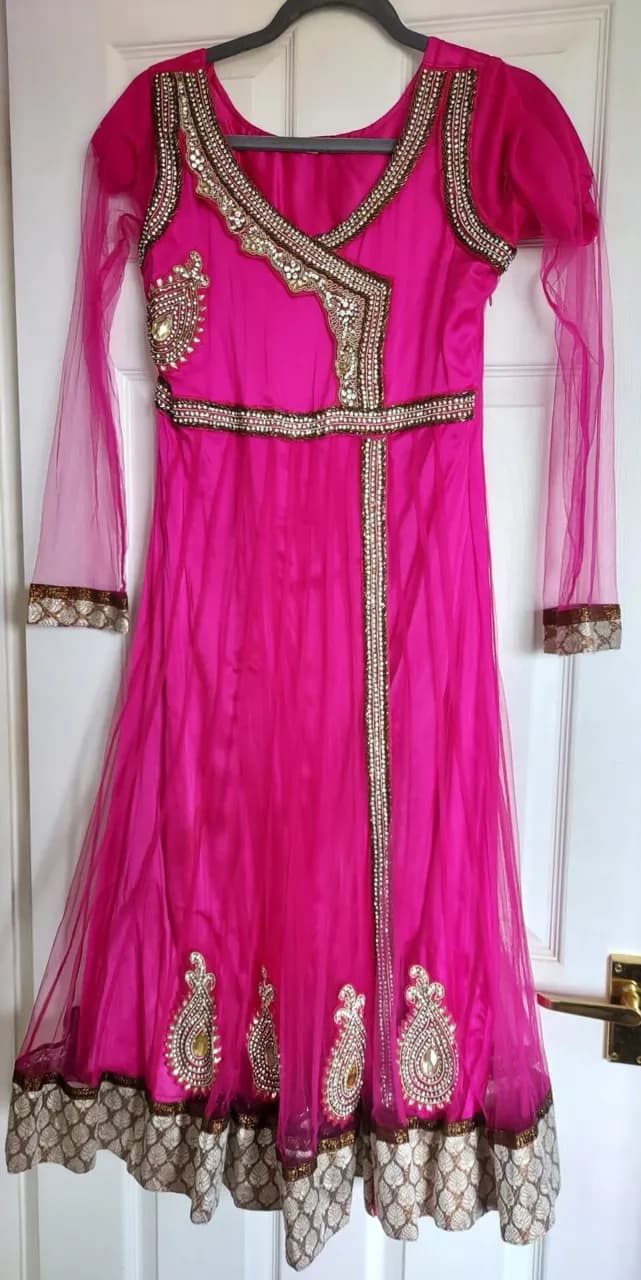 Pink embroidered dress — image 1