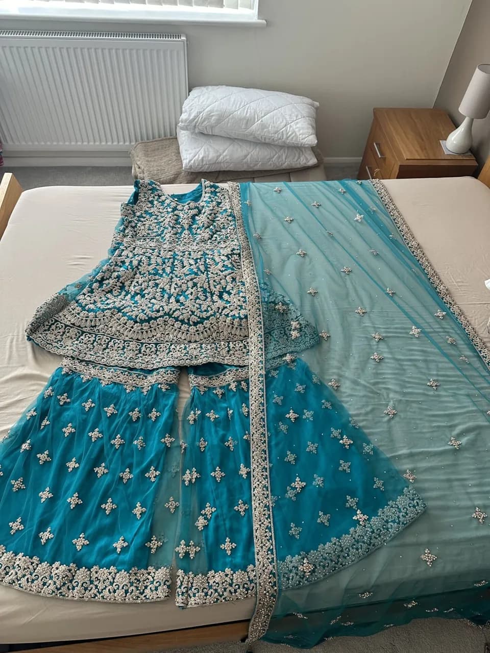 Heavy Embroidery Blue PeplumGharara 2024 — image 1