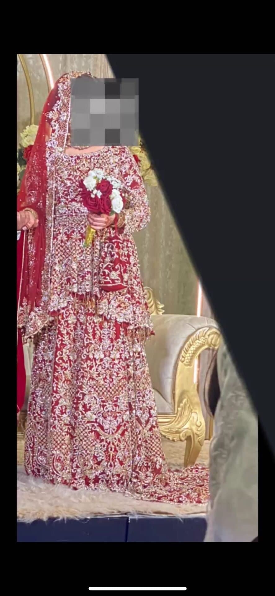 Red bridal wedding dress — image 1