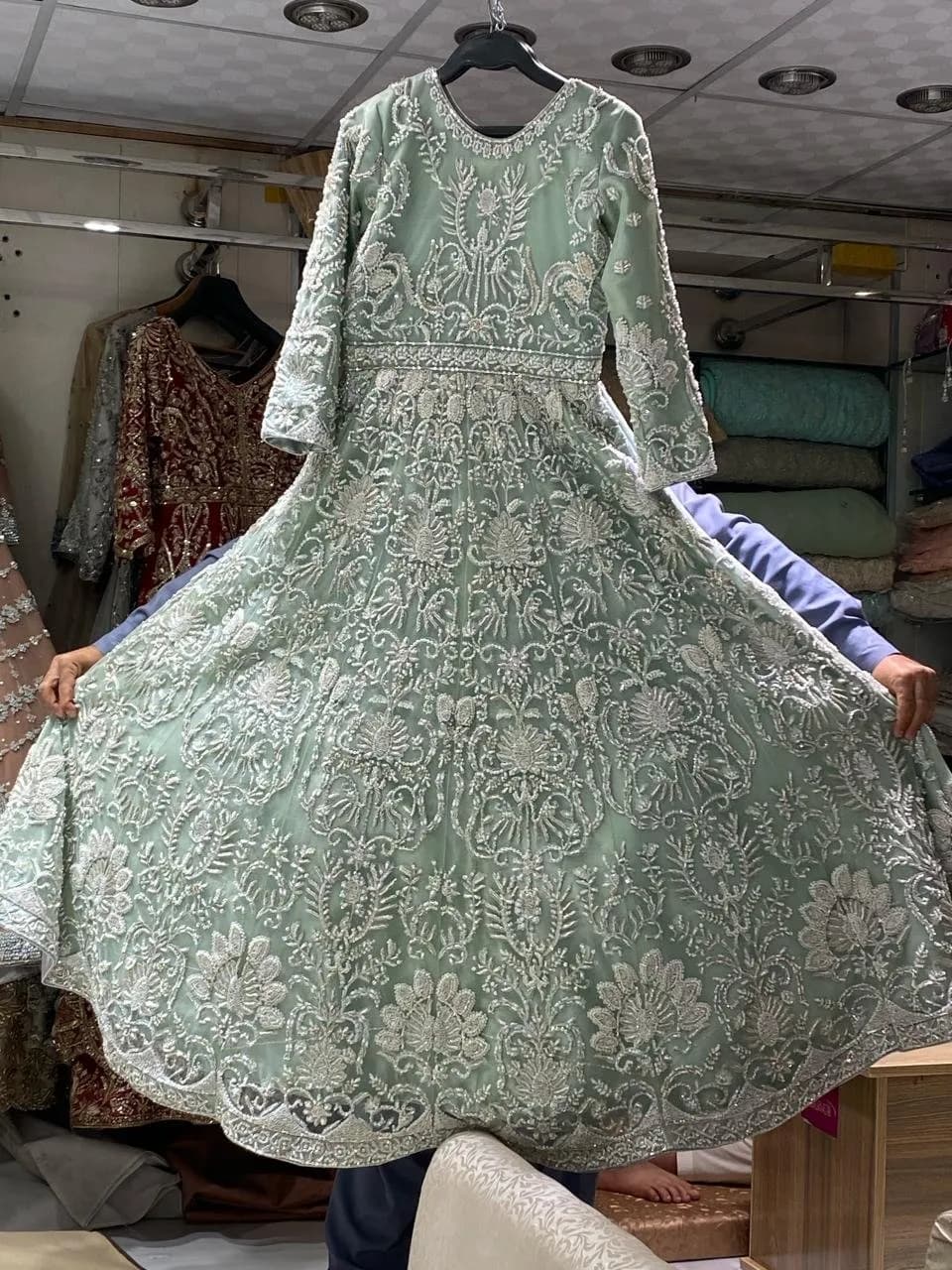 Light Green Bridal Maxi Dress — image 1