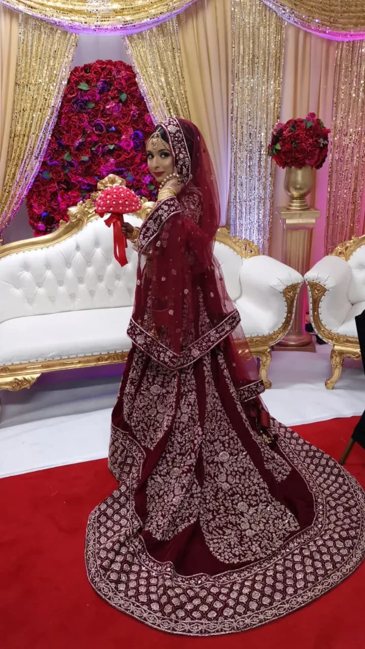Maroon Indian Wedding Lehenga — image 1
