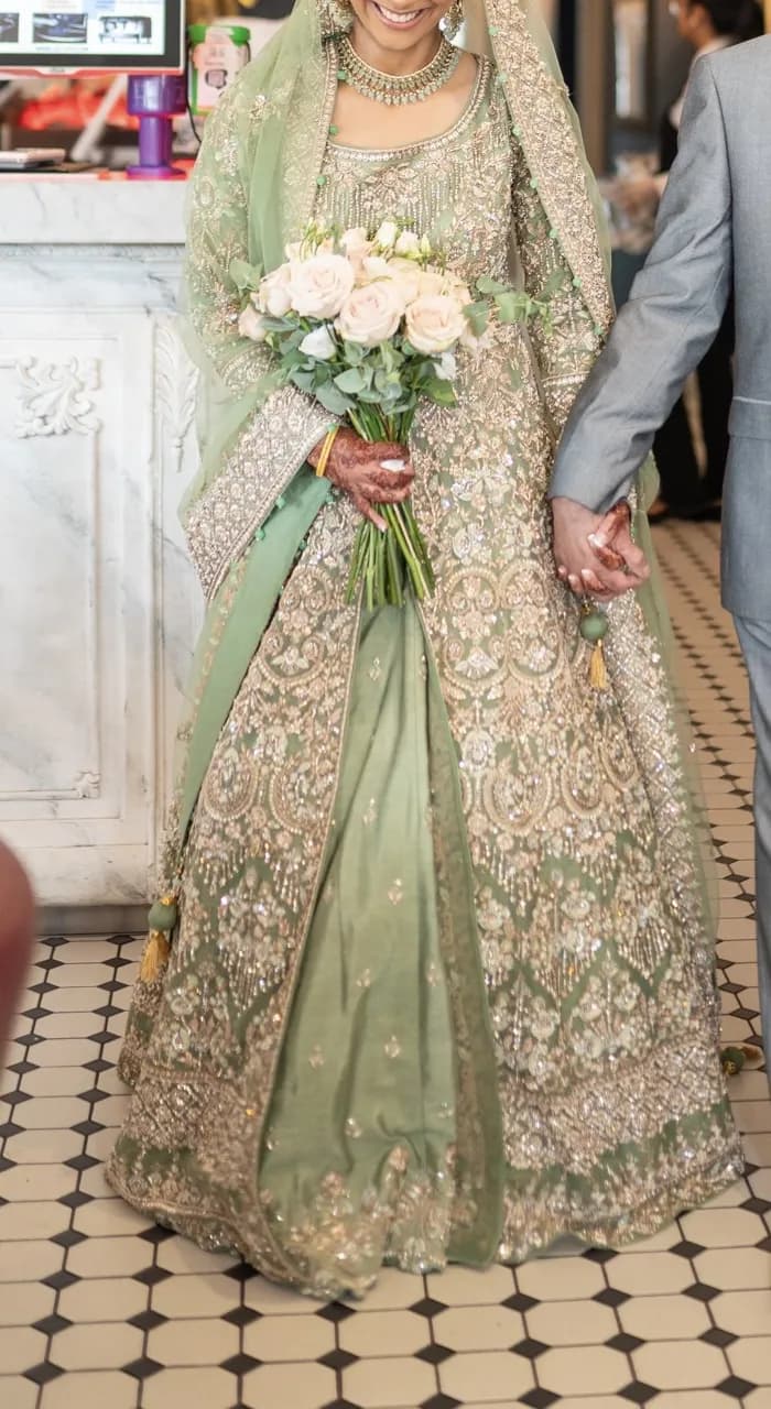 Desi/ Indian/ Pakistani Wedding Dress and skirt with Duppatta/ scarf — image 1