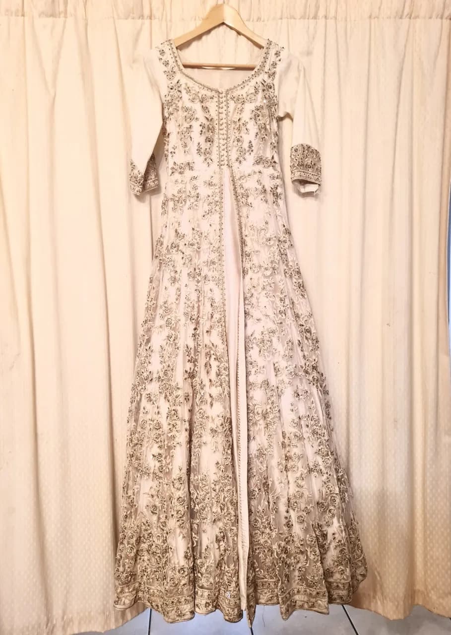 Elegant, White, Creamy Dress With Matching Dupatta — image 1