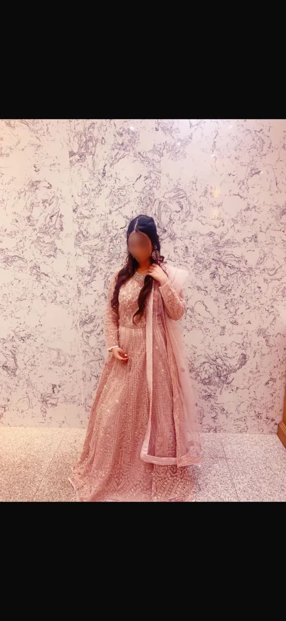 blush pink long Asian dress — image 1