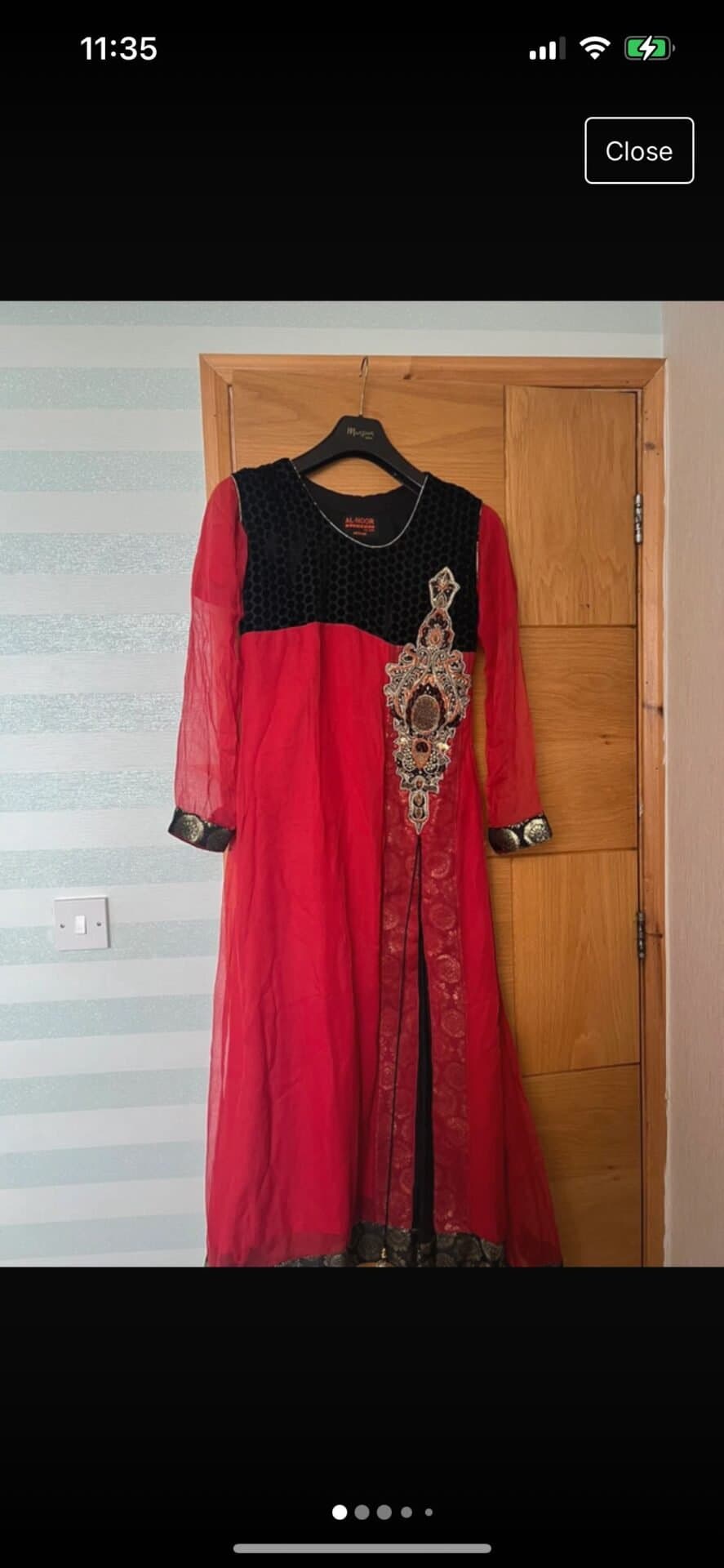 Black and red Asian outfit -size medium — image 1