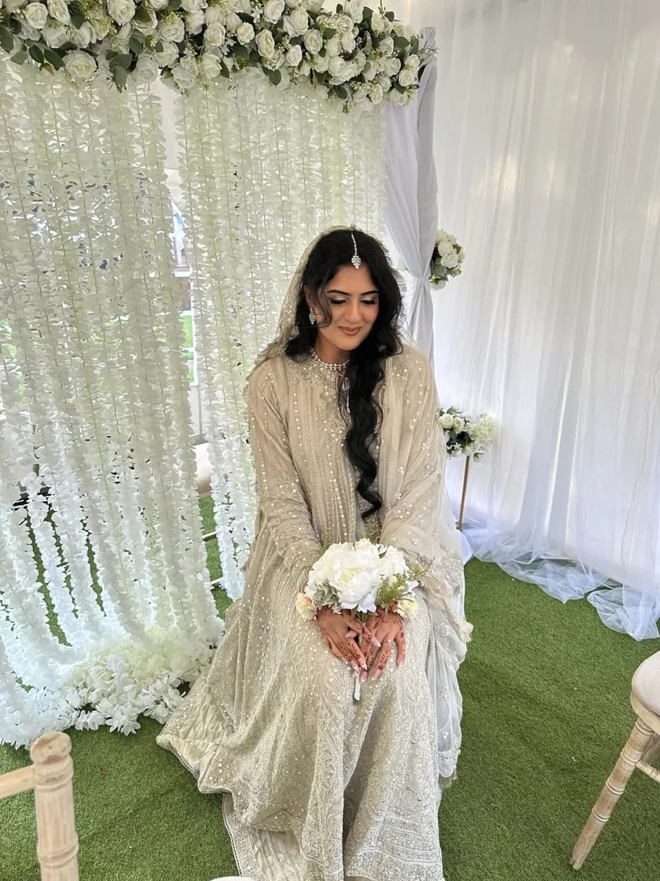 Nikkah 3 piece white dress (Medium 12) — image 1